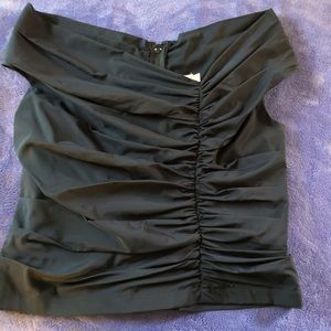 Tadashi off shoulder taffeta top